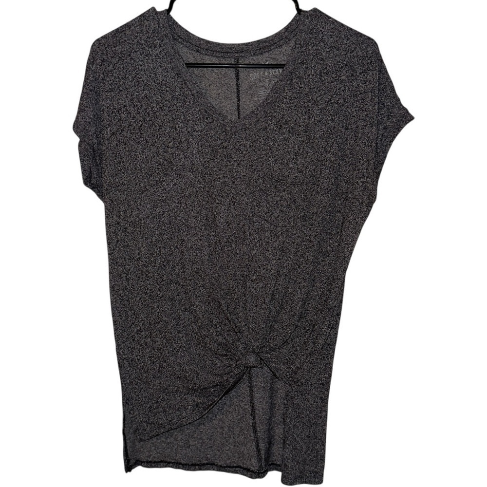 🌺American Eagle Outfitters Charcoal Twist-Front Tee